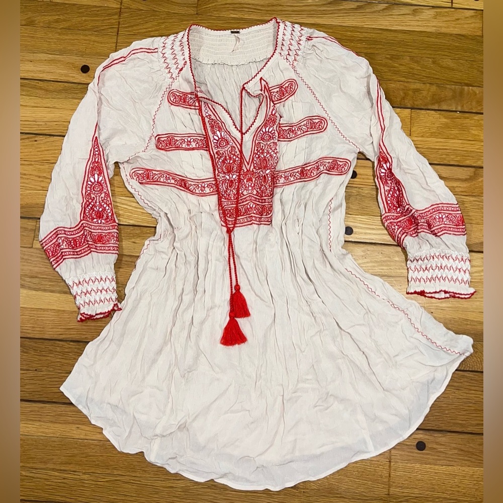 Brand: Free People | Color: Ivory with Red Embroidery | Size: XS